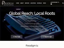 Tablet Screenshot of paradigmreporting.com